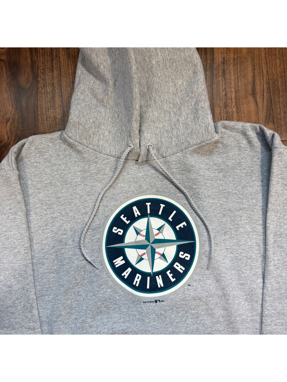 Vintage MLB Seattle Mariners Graphic Pullover Hoodie L Gray - Picture 2 of 8